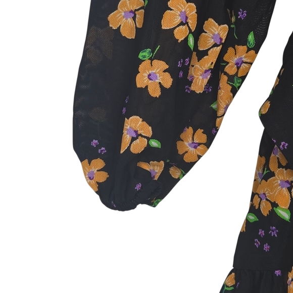 Cabi Womens Fiesta Floral Semi Sheer The Debut Wrap Dress Size Small - Picture 3 of 9